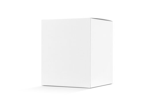 Blank white cardboard paper box for products design mock-up