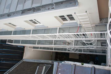 Obraz premium outdoor staircase, outdoor house, external stairs, external architecture