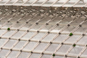 The glass roof ,Windows of huge building in town,The glass roof structure