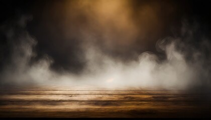 Smoke And Mist On Wooden Table - Abstract And Defocused Backdrop