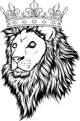 illustration vector of Lion head outline design