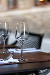 glasses on a table