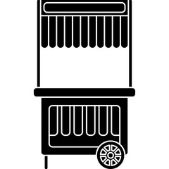 Carnival Food Cart Glyph Style PNG Transparent Background