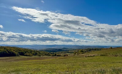 landscape with blue sky