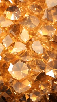 shiny illuminating orange holographic raw crystals diamonds wallpaper background portrait manifestation fengshui new age 