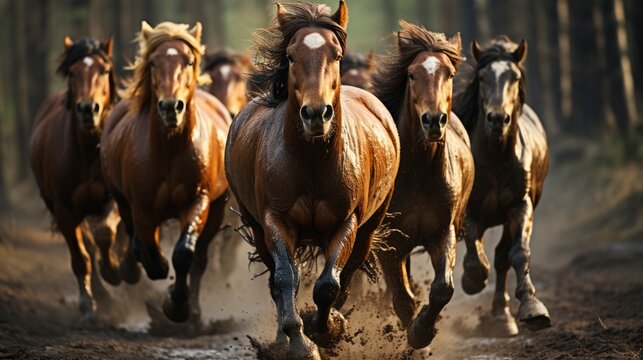 Runaway Horses Spring, HD, Background Wallpaper, Desktop Wallpaper 