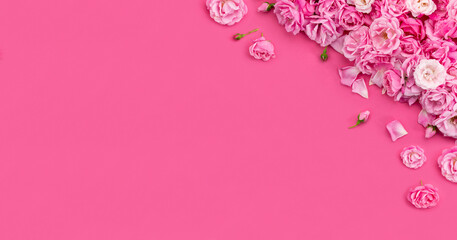 Pink roses pattern background for invitation, greeting card, valentine, design wallpaper
