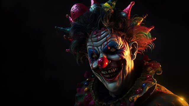 scary clown man. Created with Generative AI.	
