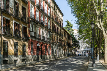 shadows in the city facade