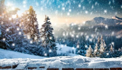 Fototapeta premium Winter background of snow and frost with free space