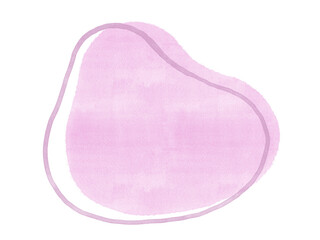 Obraz premium Abstract watercolor stain organic freeform shape with line