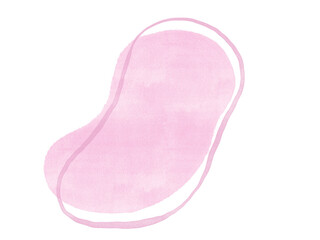 Abstract watercolor stain organic freeform shape with line