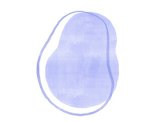 Abstract watercolor stain organic freeform shape with line