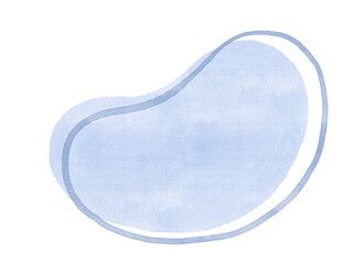 Abstract watercolor stain organic freeform shape with line