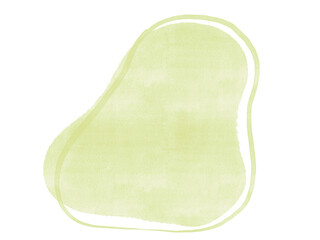 Abstract watercolor stain organic freeform shape with line