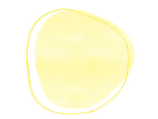 Abstract watercolor stain organic freeform shape with line