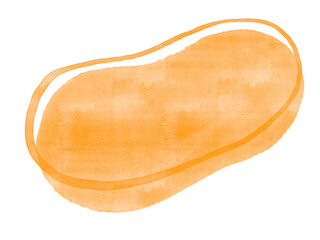 Abstract watercolor stain organic freeform shape with line