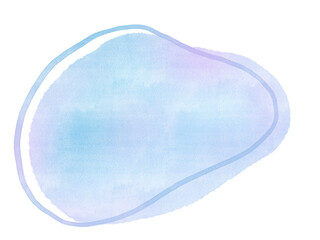 Abstract watercolor stain organic freeform shape with line