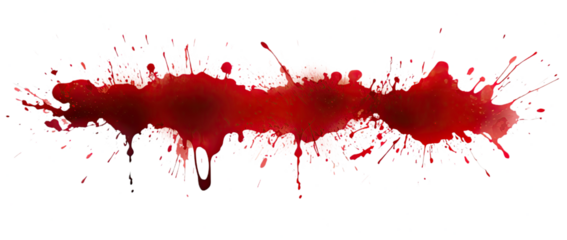 Dark Drops of blood, blood splash, blood spot. Isolated on Transparent background.