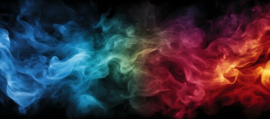 Vivid Abstract Spectrum of Smoke Waves Transitioning from Cool to Warm Tones