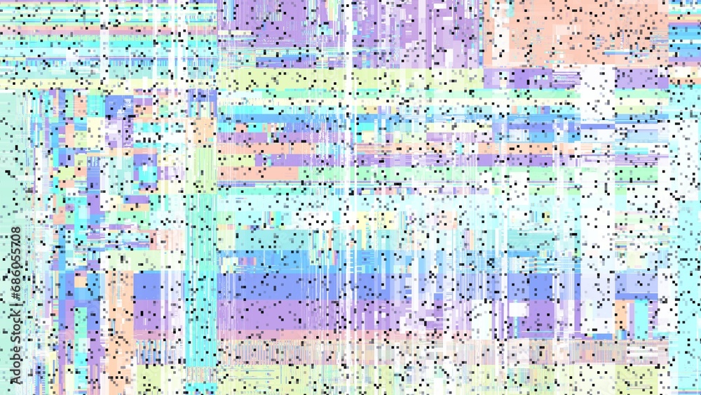 Leinwandbilder tv noise static effect, abstract glitch background. fractal digital art pattern