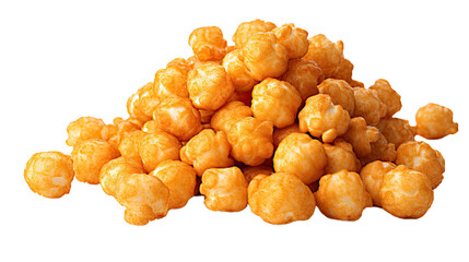 Fried popcorn. Isolated on Transparent background.
