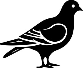 Dove silhouette icon in black color. Vector template.