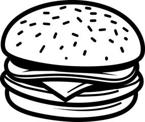 Hamburger restaurant silhouette in black color. Vector template for logo design.