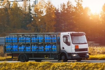 How to Transport LPG Gas Safely and Efficiently. A Vehicle with a Container of Flammable and...