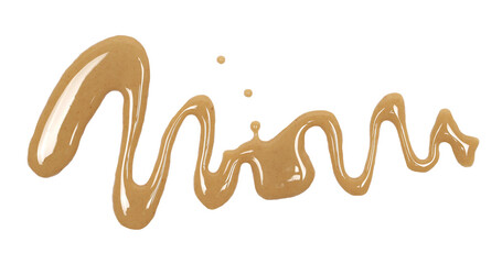 Sesame butter, paste tahini spread isolated on white, top view