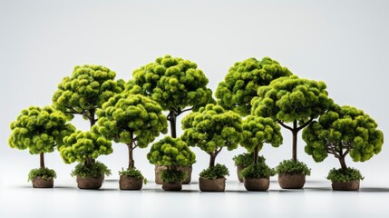 Green Trees Isolated On White Background, HD, Background Wallpaper, Desktop Wallpaper 