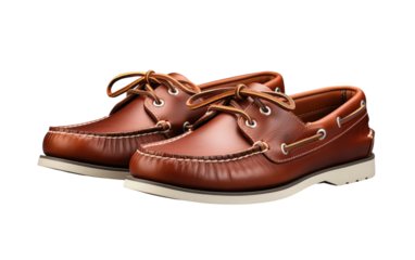 A Realistic Image of Classic Boat Shoes for Nautical Fashion on White or PNG Transparent Background