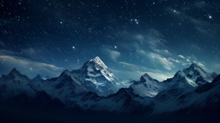 Fototapeta na wymiar high mountains with stars at night