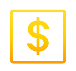 黄色いグラデーションのドルマーク