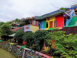 The colorful Rainbow House in the city of Semarang is now a new tourist destination for architecture and culture