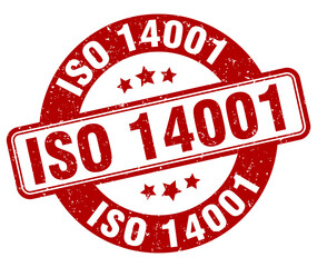 iso 14001 stamp. iso 14001 label. round grunge sign