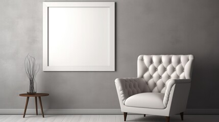Infuse sophistication into your decor - a 3D ed photo frame and mockup against a muted gray wall.