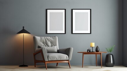Personalize your space with a 3D ed photo frame and mockup, seamlessly integrating into a sophisticated gray wall.