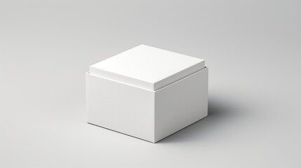Fototapeta premium white opened and closed square folding gift box mockup against a white background. 