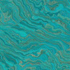 Fototapeta na wymiar Malachite Marble texture. Fractal digital Art Background. High Resolution. Green marble texture with gold veins. Can be used for background or wallpaper