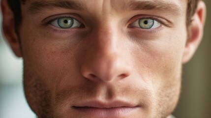 Obraz premium A detailed portrayal of the man's eyes locked onto the camera.