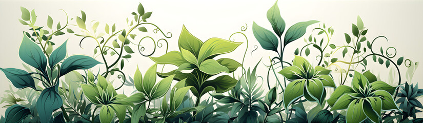 Illustration on the theme of plants and encyclopedias, species and ecology. Generative AI	
