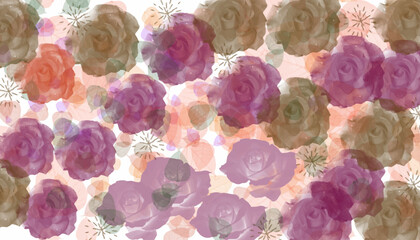 Water color rose flower illustration.