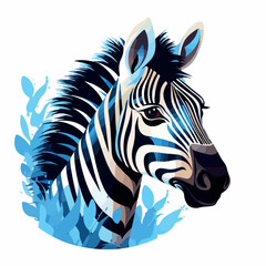 Fototapeta na wymiar Zebra in cartoon, doodle style. Isolated 2d vector illustration in logo, icon style, Eps 10. AI Generative