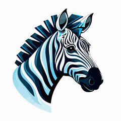 Fototapeta na wymiar Zebra in cartoon, doodle style. Isolated 2d vector illustration in logo, icon style, Eps 10. AI Generative
