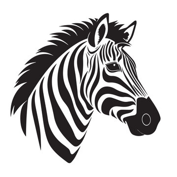 Zebra in cartoon, doodle style. Isolated 2d vector illustration in logo, icon style, Eps 10, black and white. AI Generative