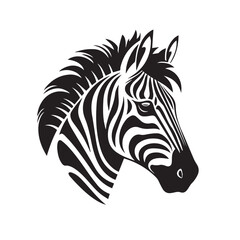 Fototapeta na wymiar Zebra in cartoon, doodle style. Isolated 2d vector illustration in logo, icon style, Eps 10, black and white. AI Generative