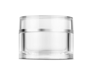 blank packaging transparent acrylic pot for cream and cosmetic product branding design mock-up