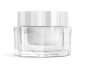 blank packaging transparent acrylic pot for cream and cosmetic product branding design mock-up - 686069380