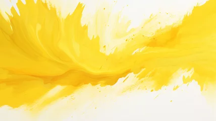 Fotobehang Yellow watercolor brush stroke design decorative background © Yuwarin